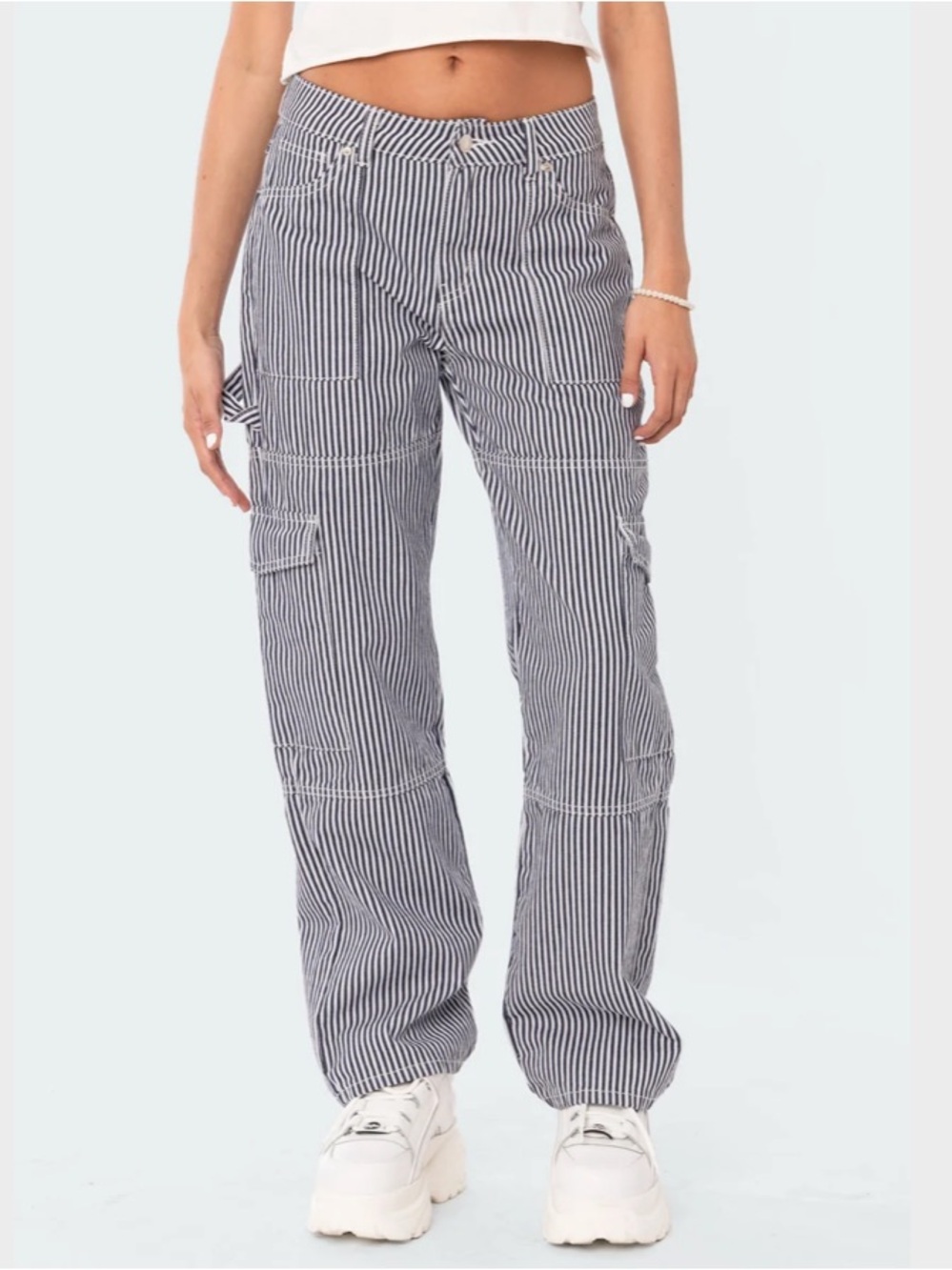 Edikted Stripe Out Cargo Pants